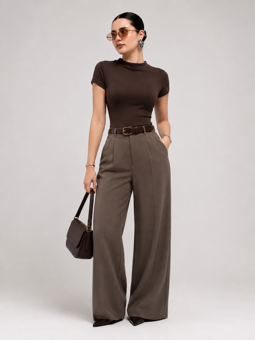 Blusa de Manga Corta con Cuello Redondo