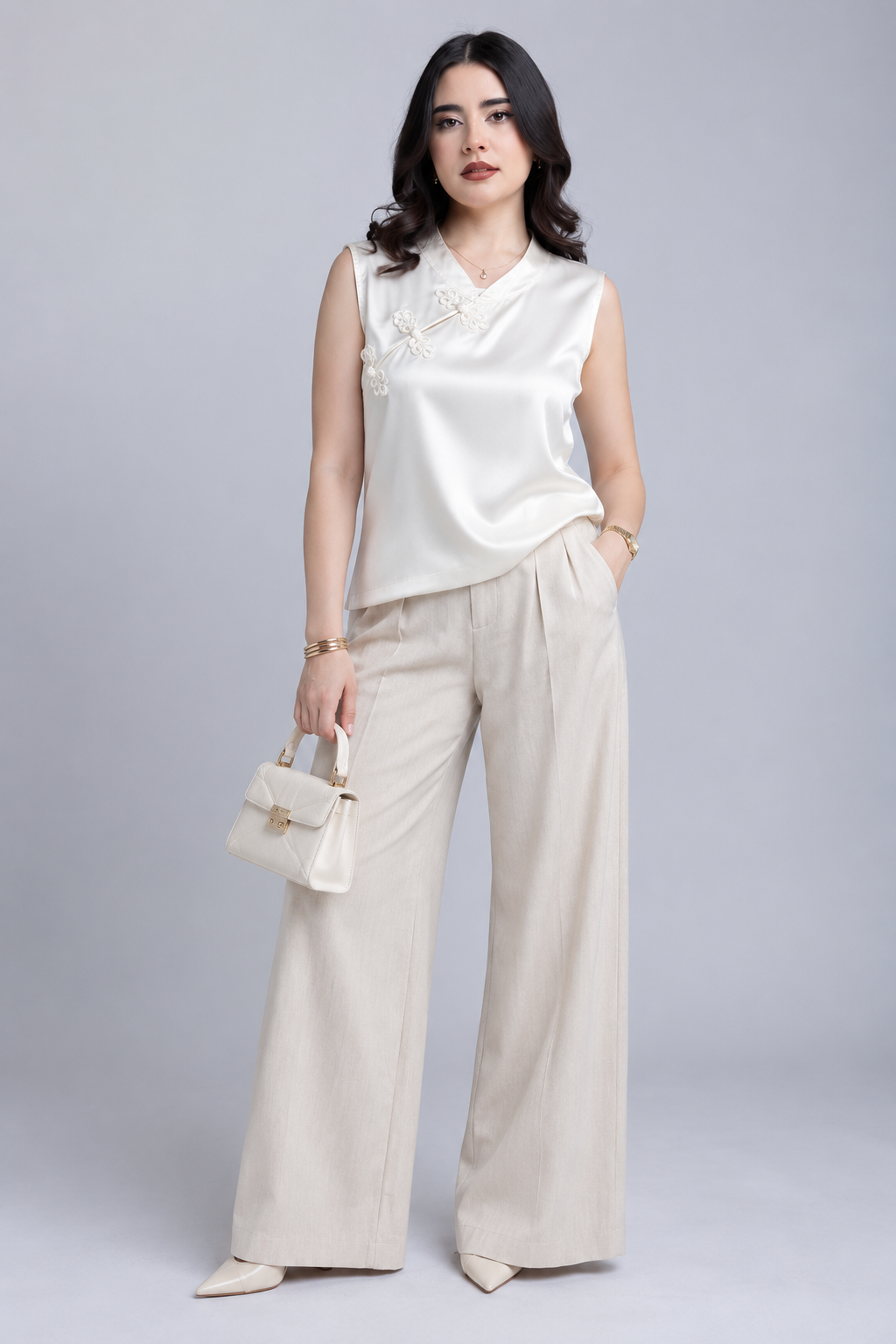 Blusa satinada estilo Japonés