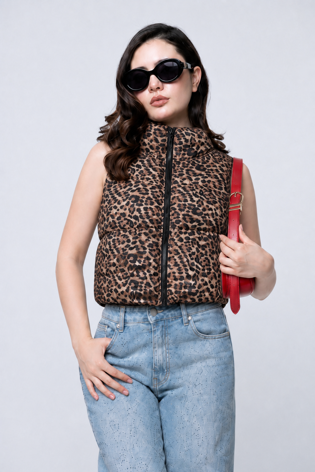 Chaleco Acolchado Animal Print Puffer