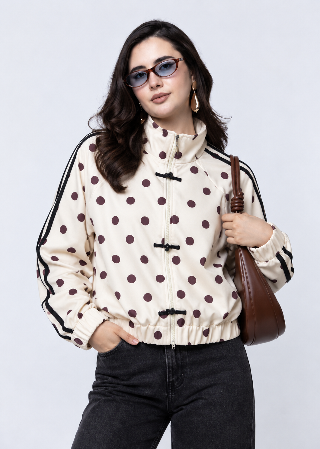 Chamarra bomber de lunares