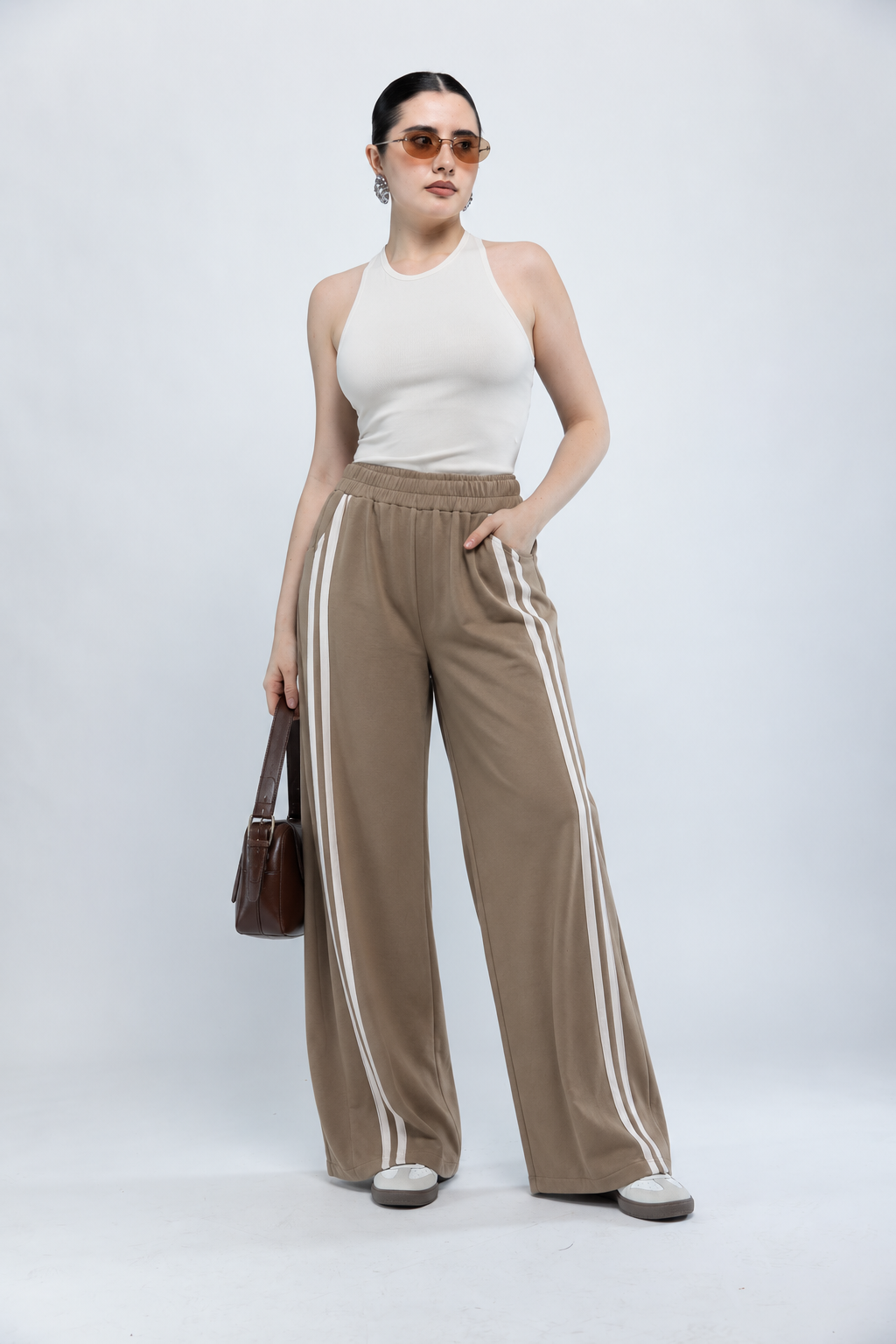 Pants Wide Leg con Franjas Laterales