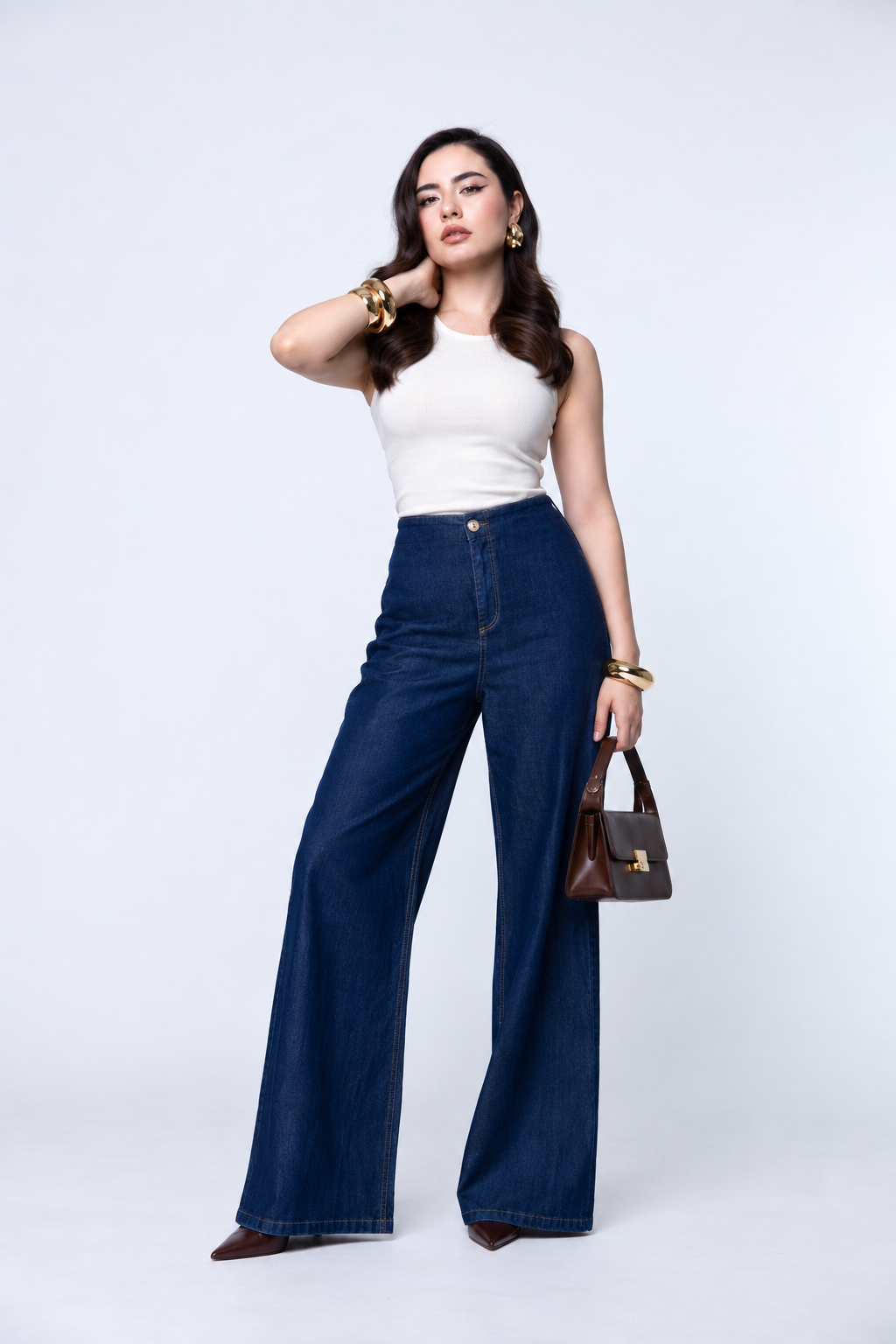 Jeans Wide Leg Azul Índigo