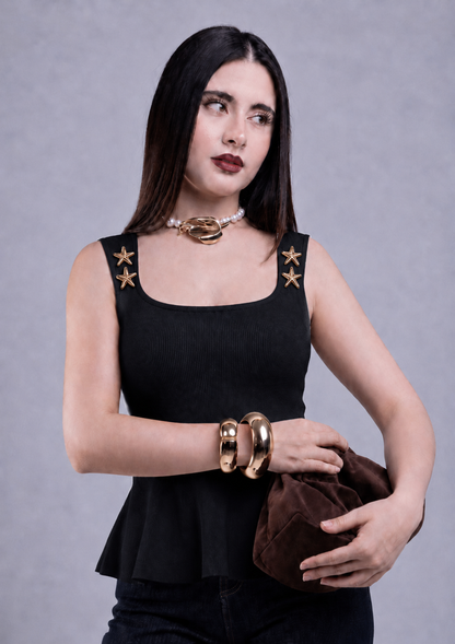 Blusa Tejida de Cuello Cuadrado