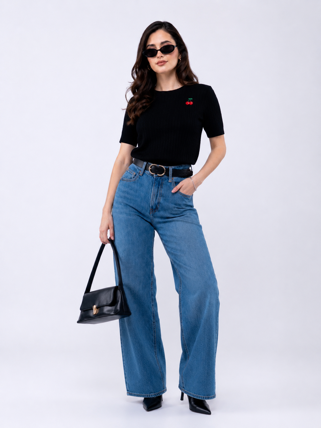 Blusa Tejida con Detalle de Cereza