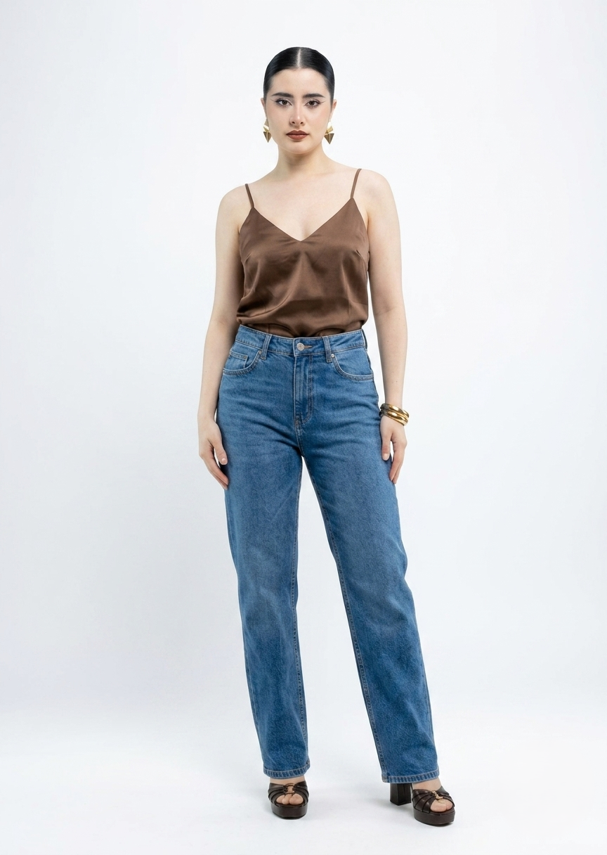 Blusa Satinada Cuello V