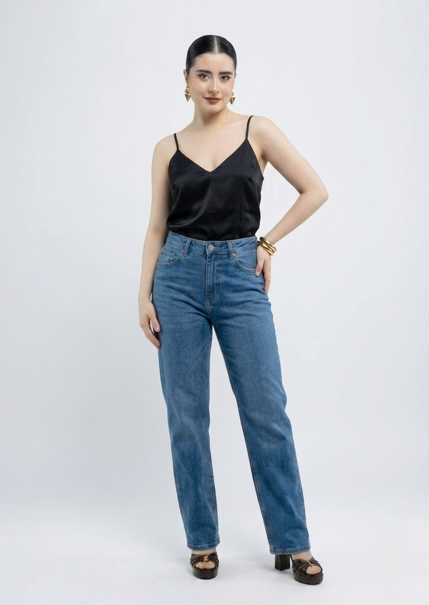 Blusa Satinada Cuello V