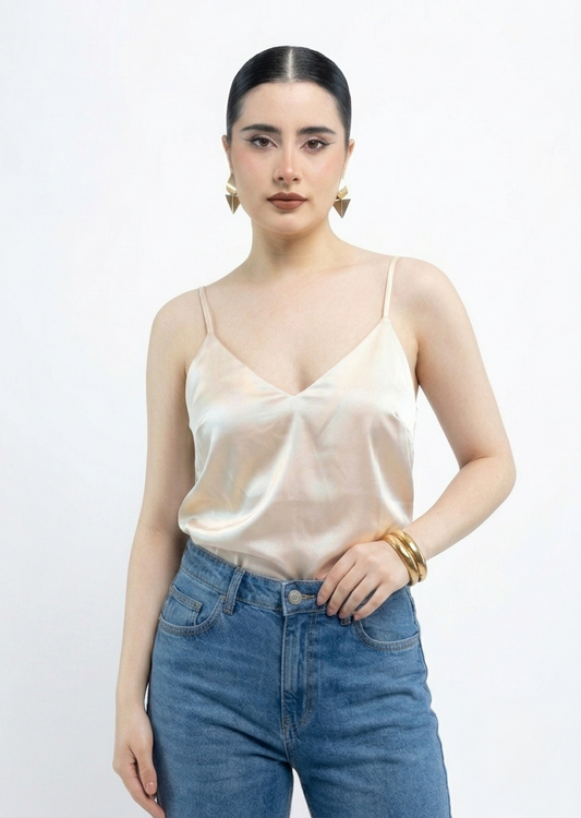 Satin V-Neck Blouse