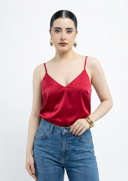 Blusa Satinada Cuello V