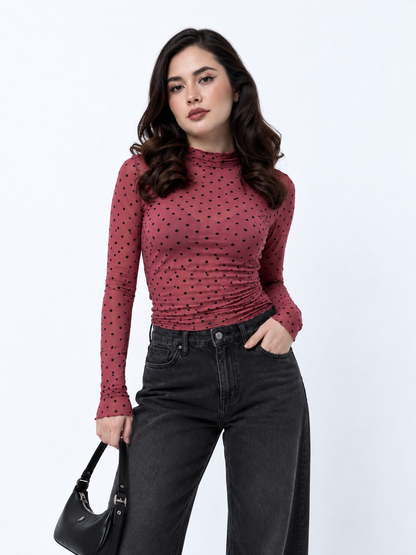 Blusa Mesh de Lunares