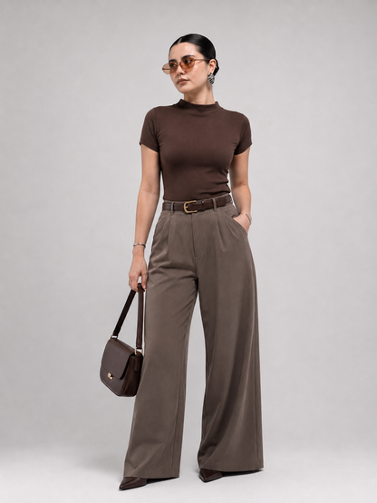 Blusa de Manga Corta con Cuello Redondo