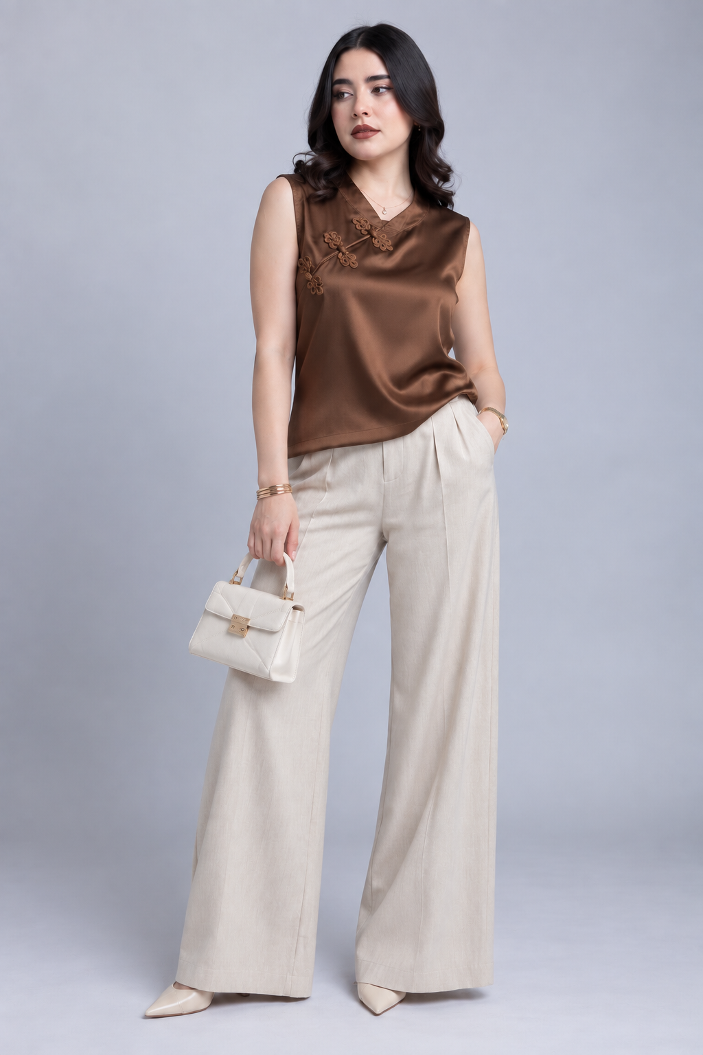 Blusa satinada estilo Japonés