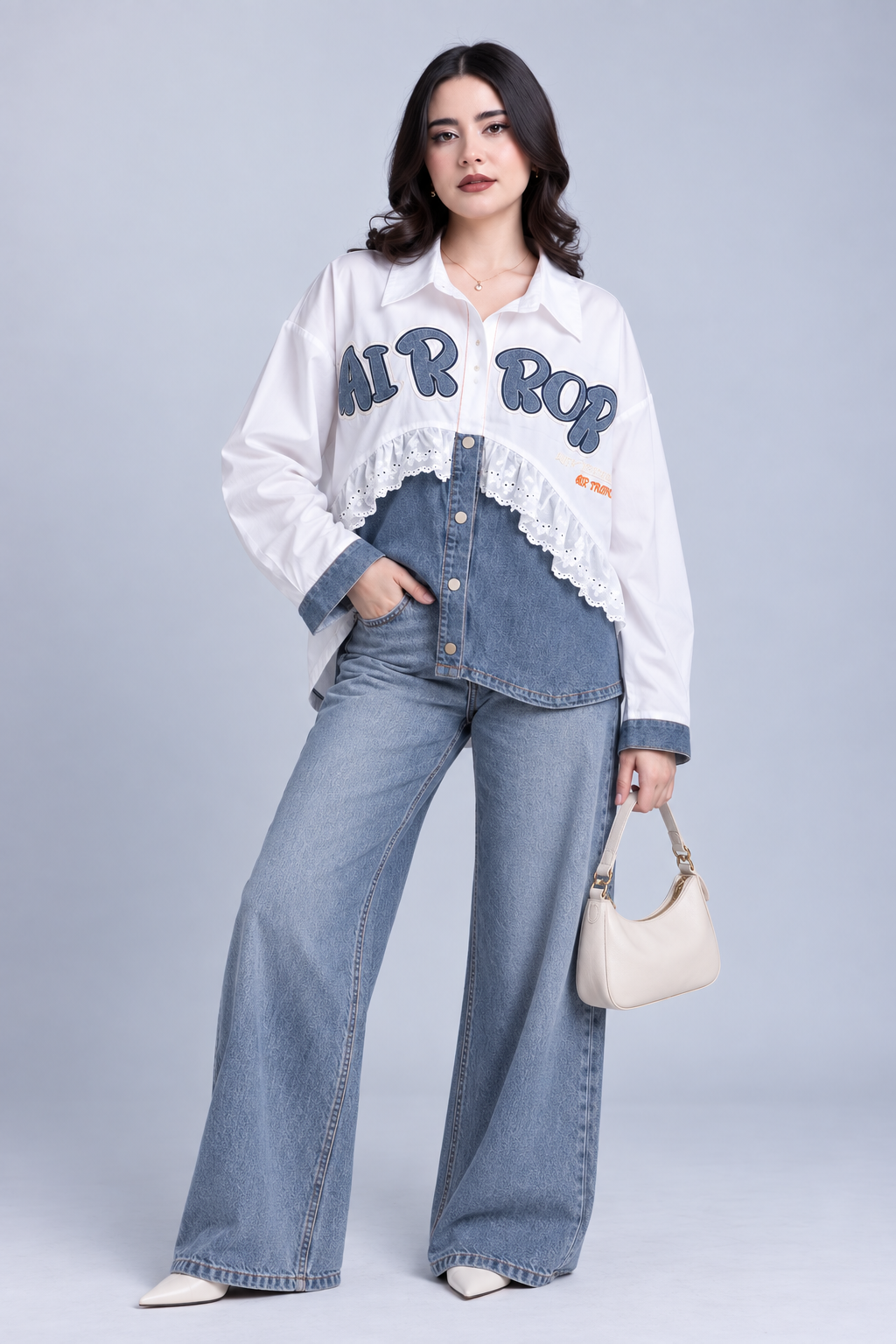 Camisa Denim & Encaje Air