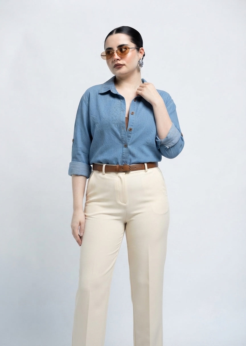 Camisa de Mezclilla Lisa