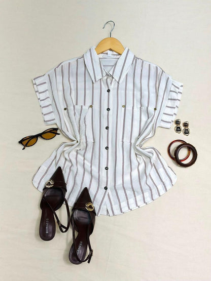 Camisa de Rayas Manga Corta