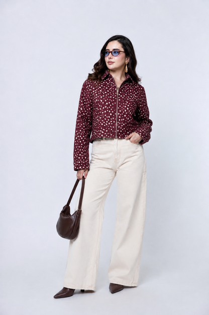 Chamarra con Estampado Animal Print Bambi