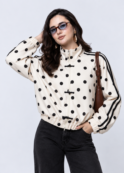 Chamarra bomber de lunares