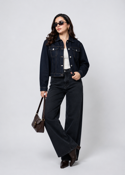 Chamarra Denim Azul Oscuro