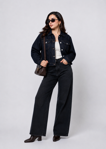 Chamarra Denim Azul Oscuro