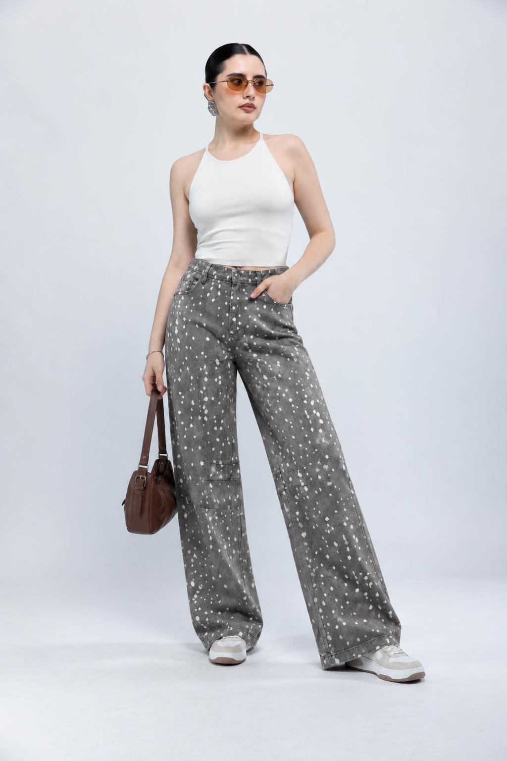 Jean Wide Leg Animal Print
