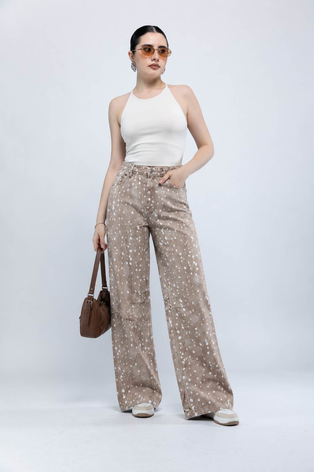 Jean Wide Leg Animal Print