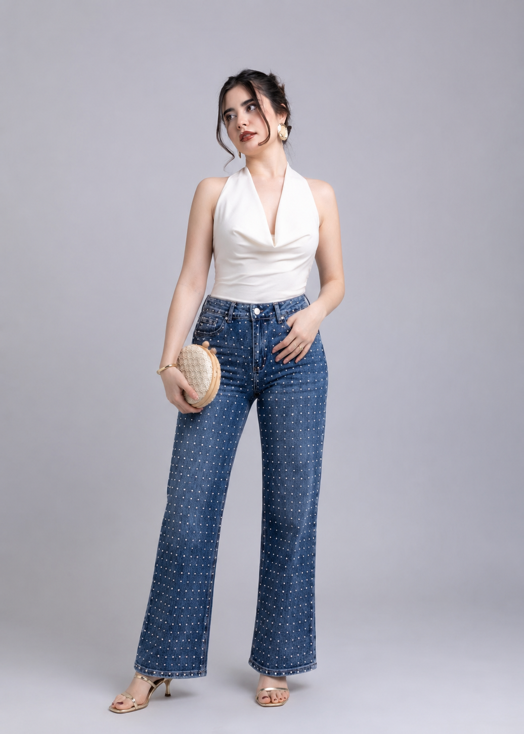 Jeans Wide Leg Brillos