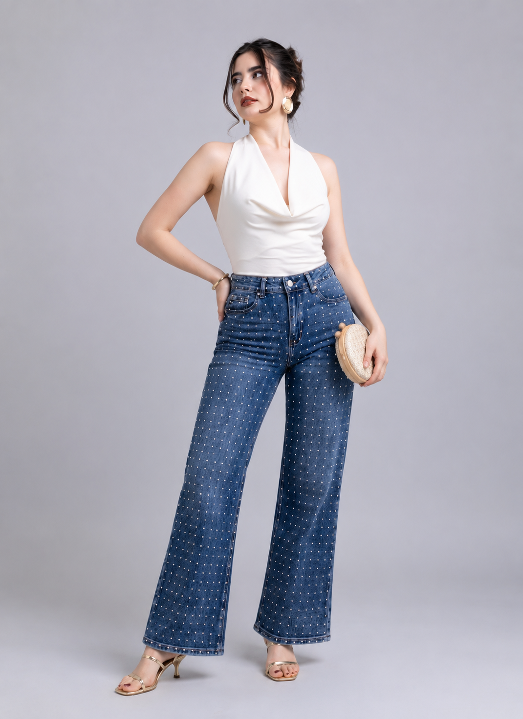 Jeans Wide Leg Brillos