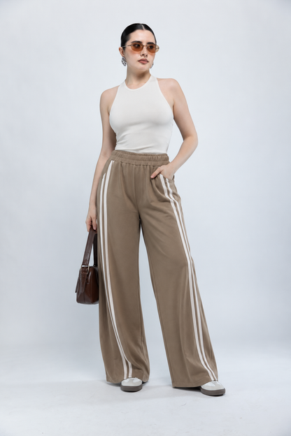 Pants Wide Leg con Franjas Laterales