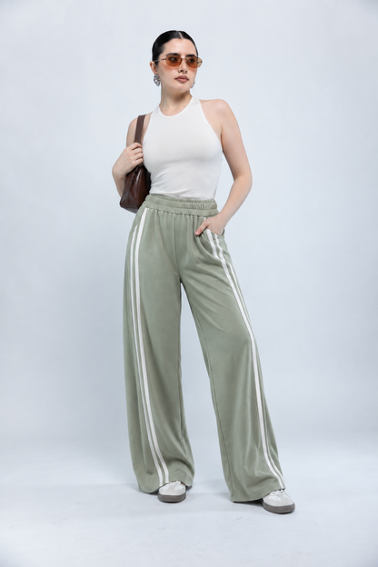 Pants Wide Leg con Franjas Laterales