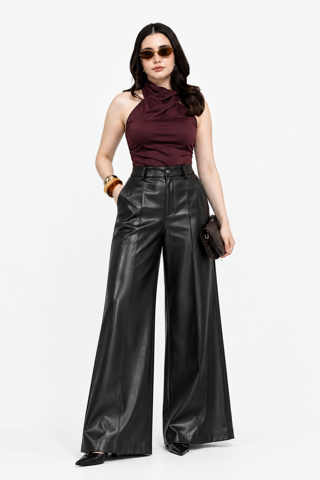 Pantalón Wide Leg de Vinipiel
