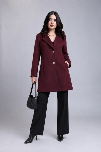 Saco Largo Overcoat Negro Estilo Paño