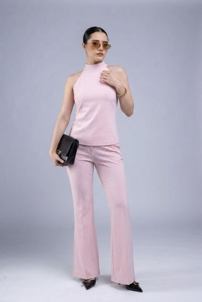 Set Elegante de Blusa Halter y Pantalón