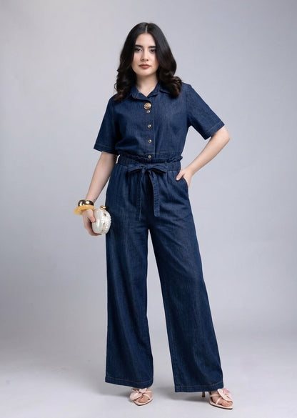 Set Denim Botones Dorados