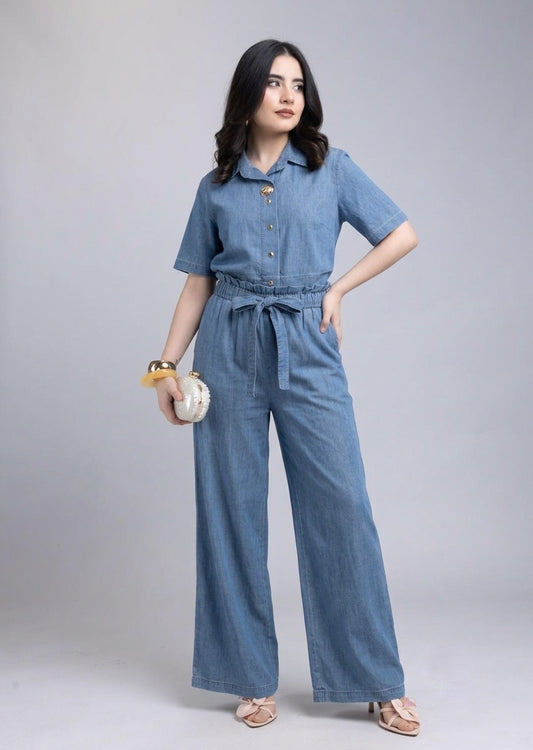 Set Denim Botones Dorados