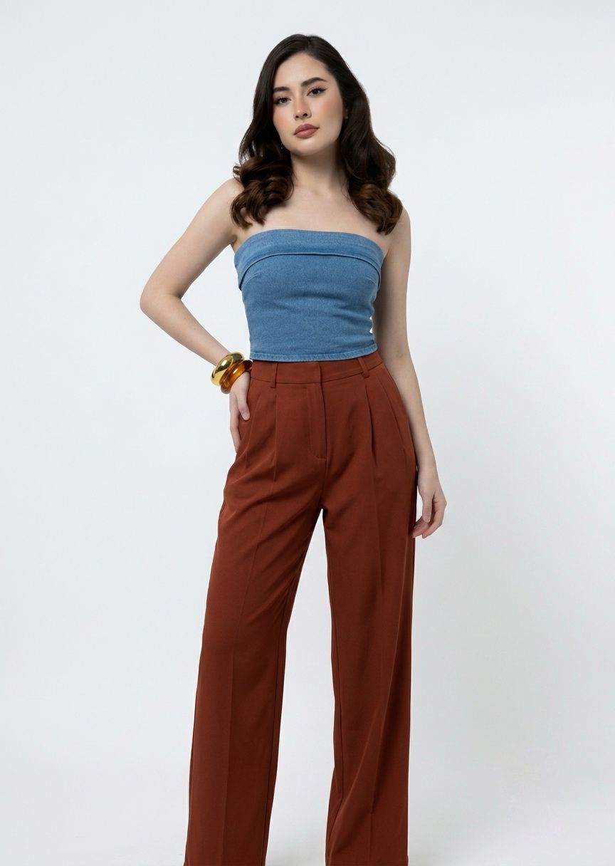 Strapless Denim Top