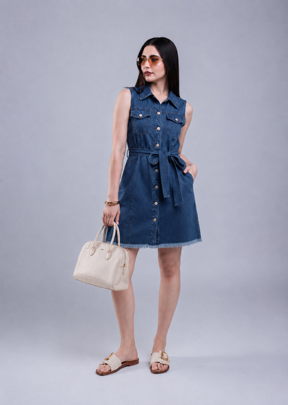 Vestido Corto de Mezclilla cinturón