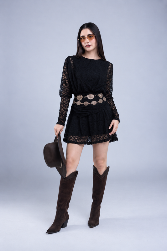 Vestido de Encaje Western